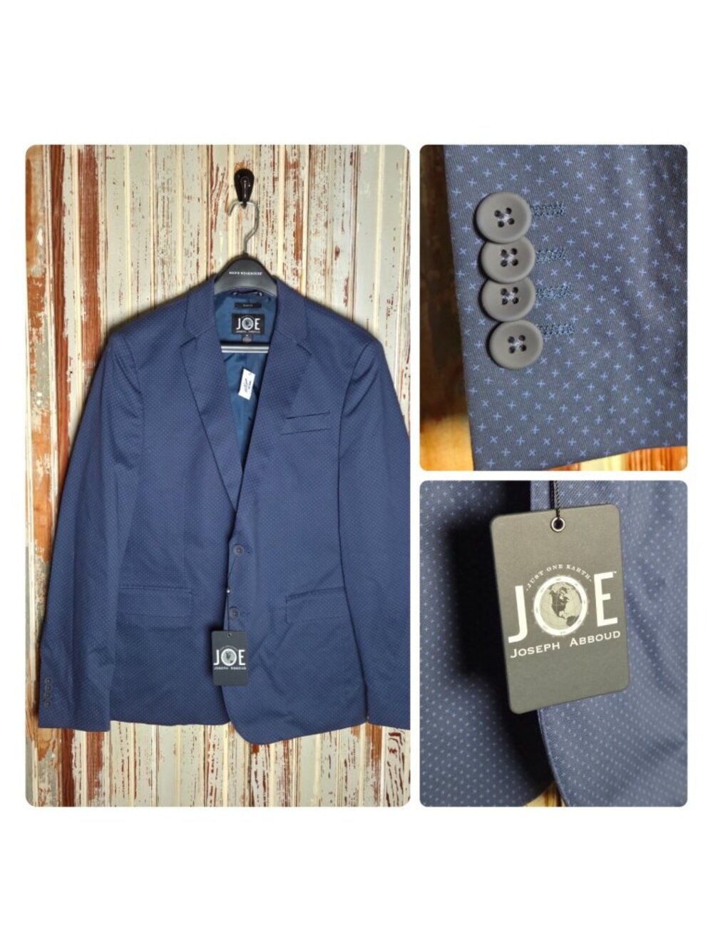 NEW Joseph Abboud JOE Blazer Jacket Men's Size M Cross Pattern Notch Lapel